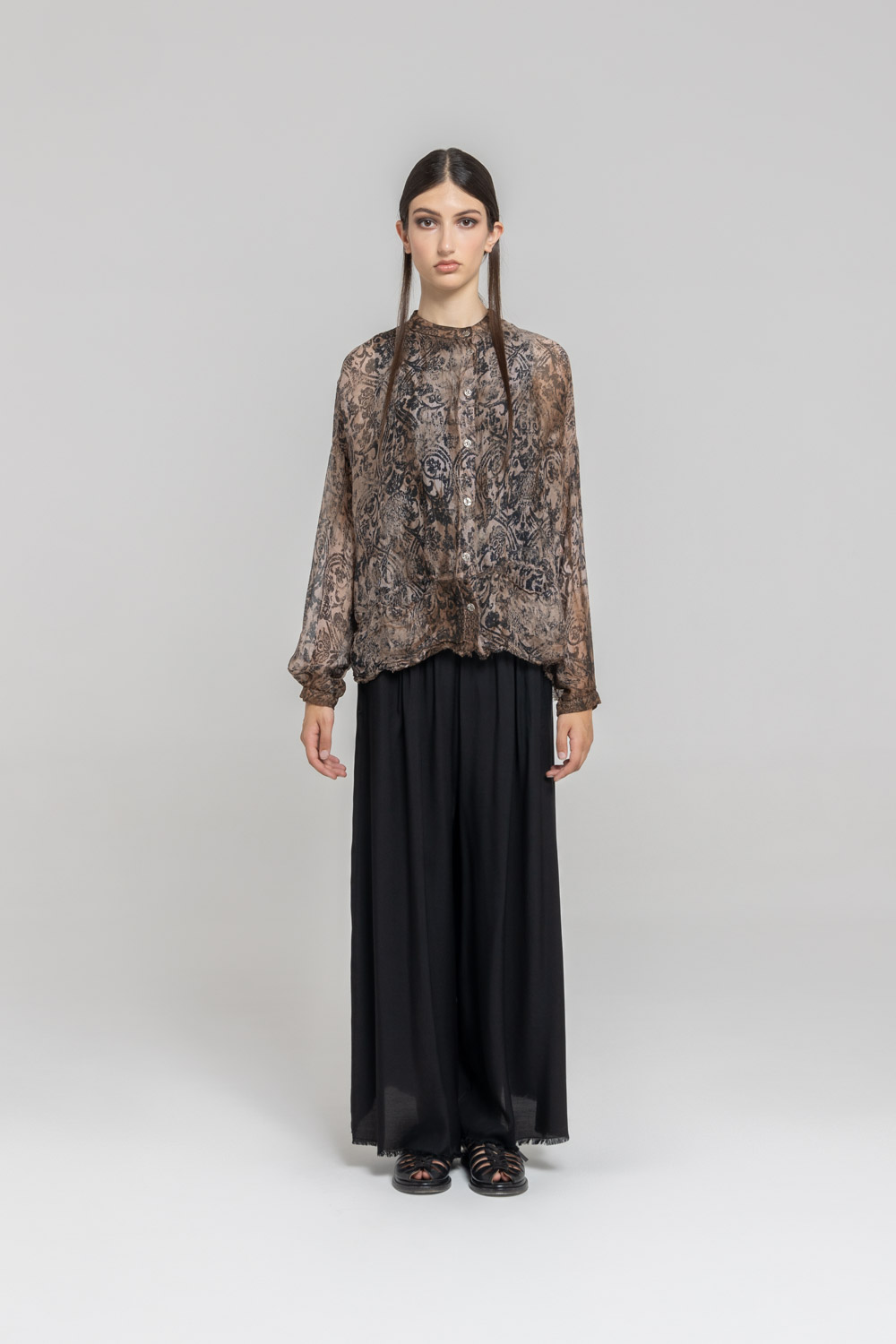 Sanctamuerte Camicie Camicia Over Bluse Viskose-Seide kurz