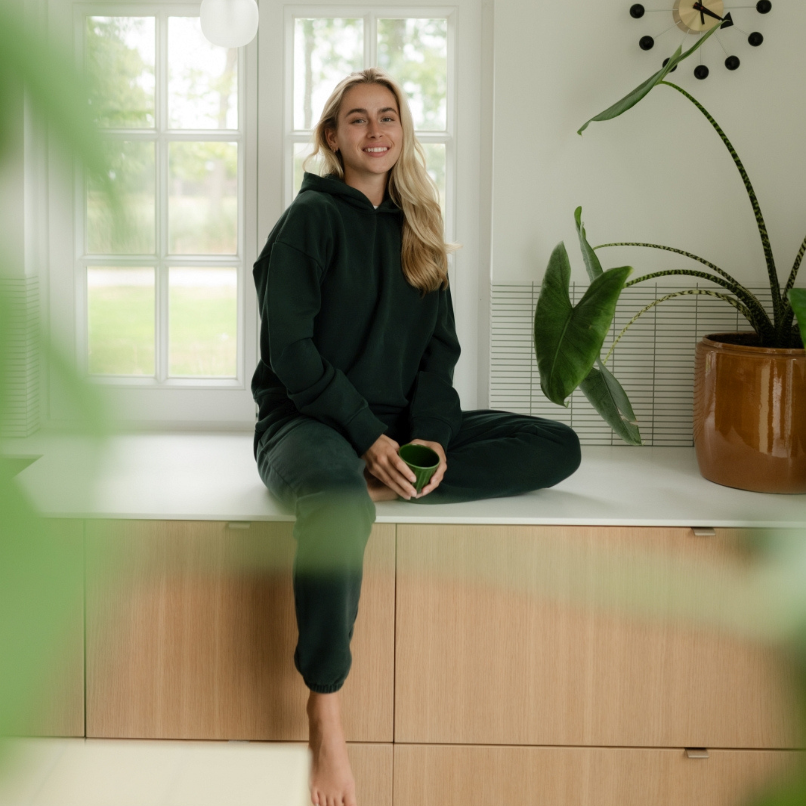 NORDLICHT Nissa Hoodie Pullover Grün Bio-Baumwolle