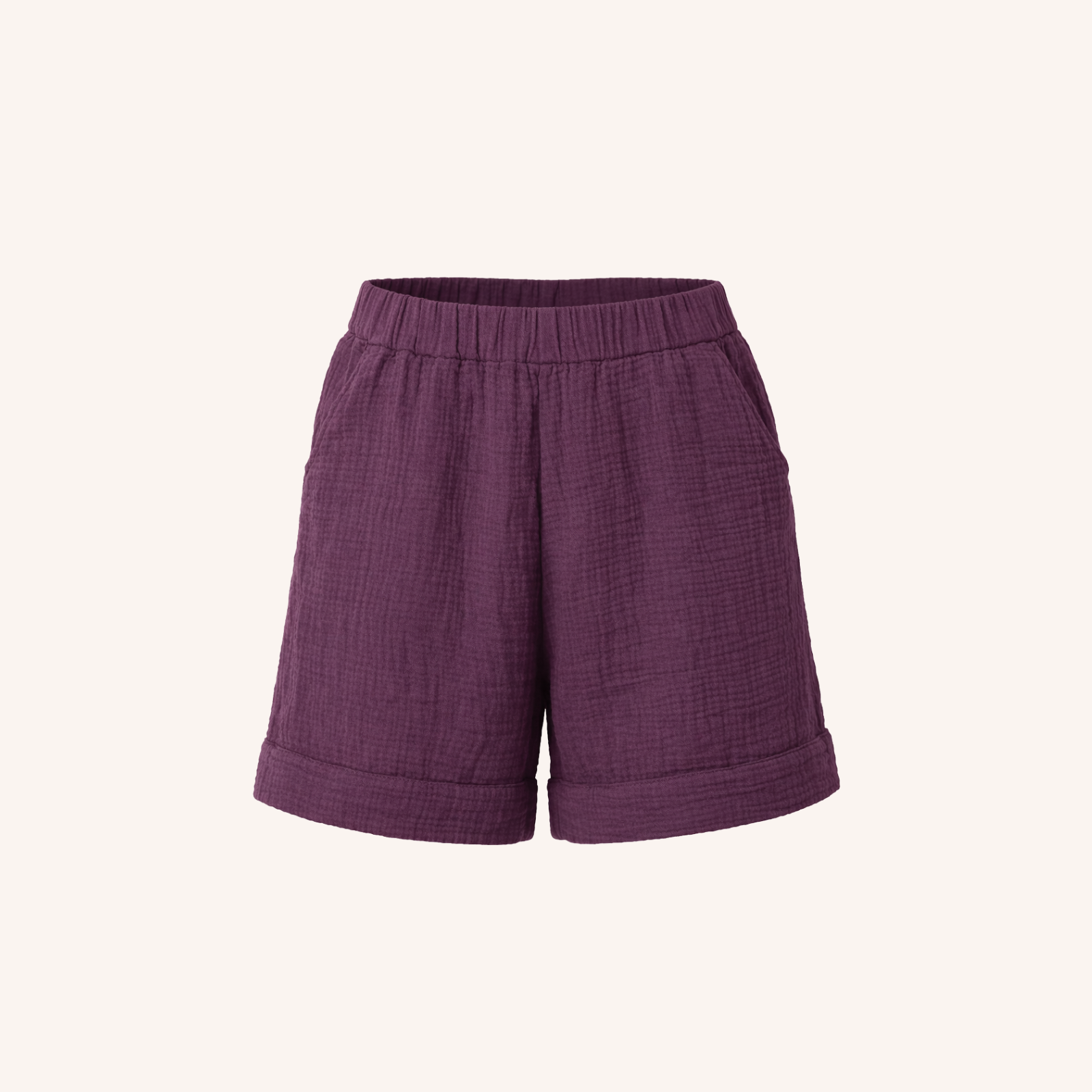 NORDLICHT Henja Musselin Shorts Bio-Baumwolle Rot
