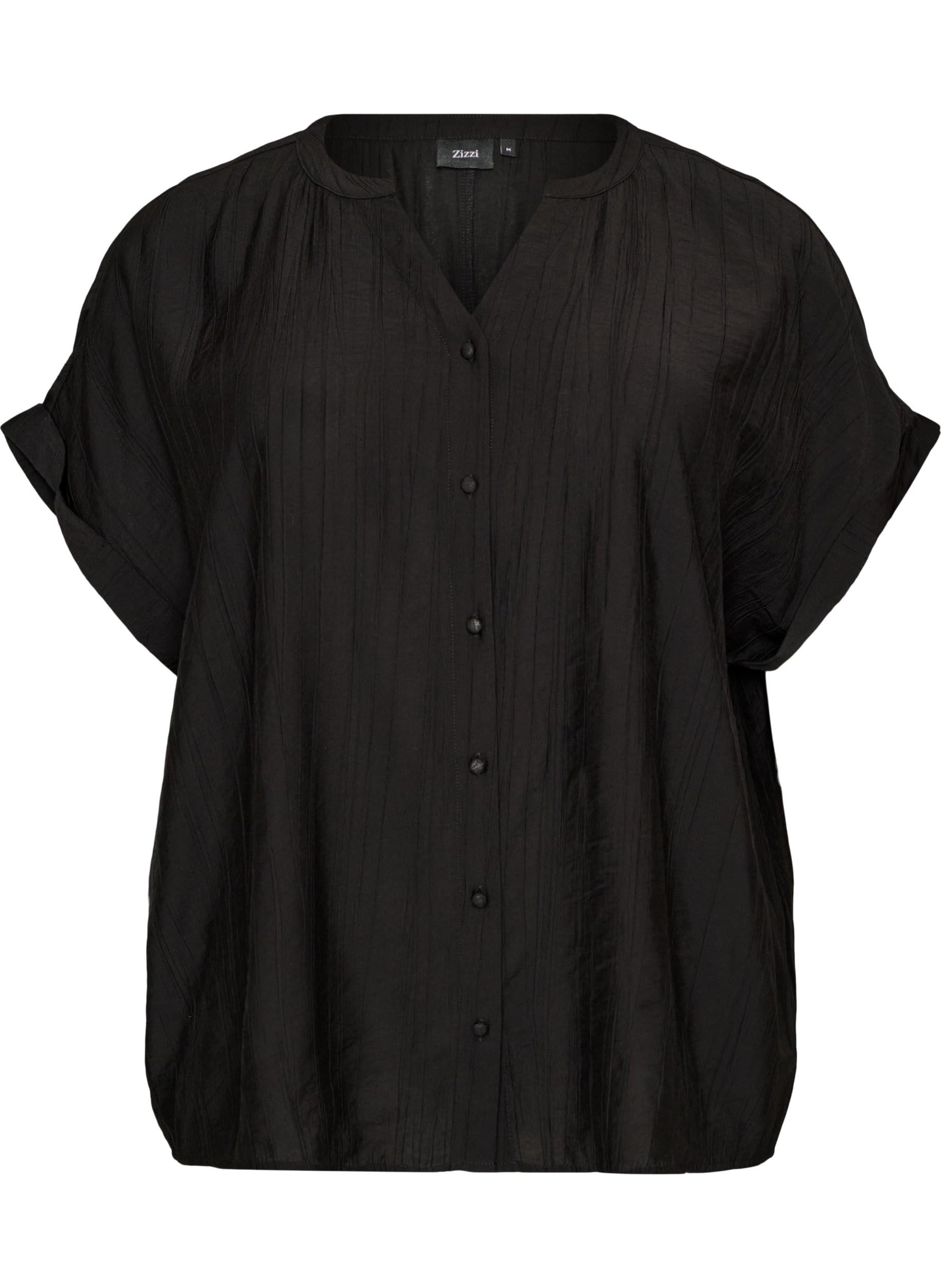 Zizzi Bluse Viskose Damen Knopfbluse Coca Mocha