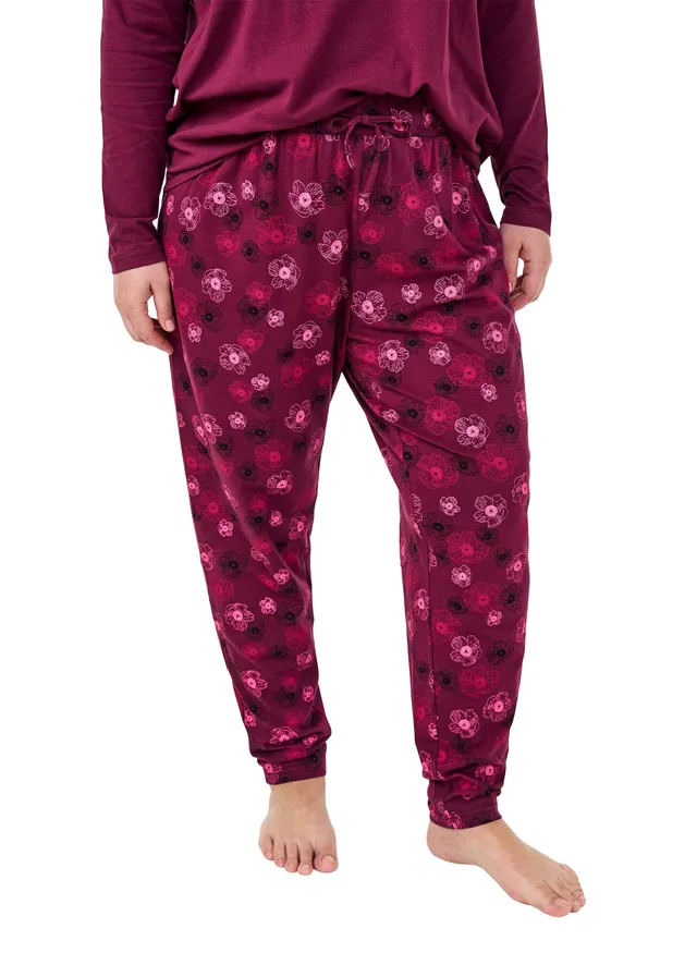 Zizzi Nightwear Schlafhose Baumwolle Druck Große Größen