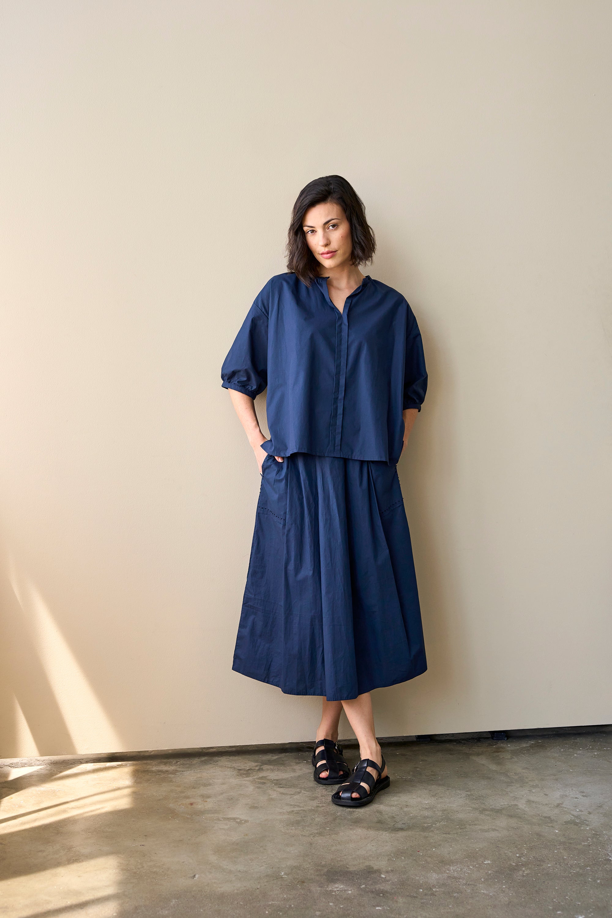 Christiane Strobel Oberteile OFELIA Bluse Bio-Baumwolle Blau