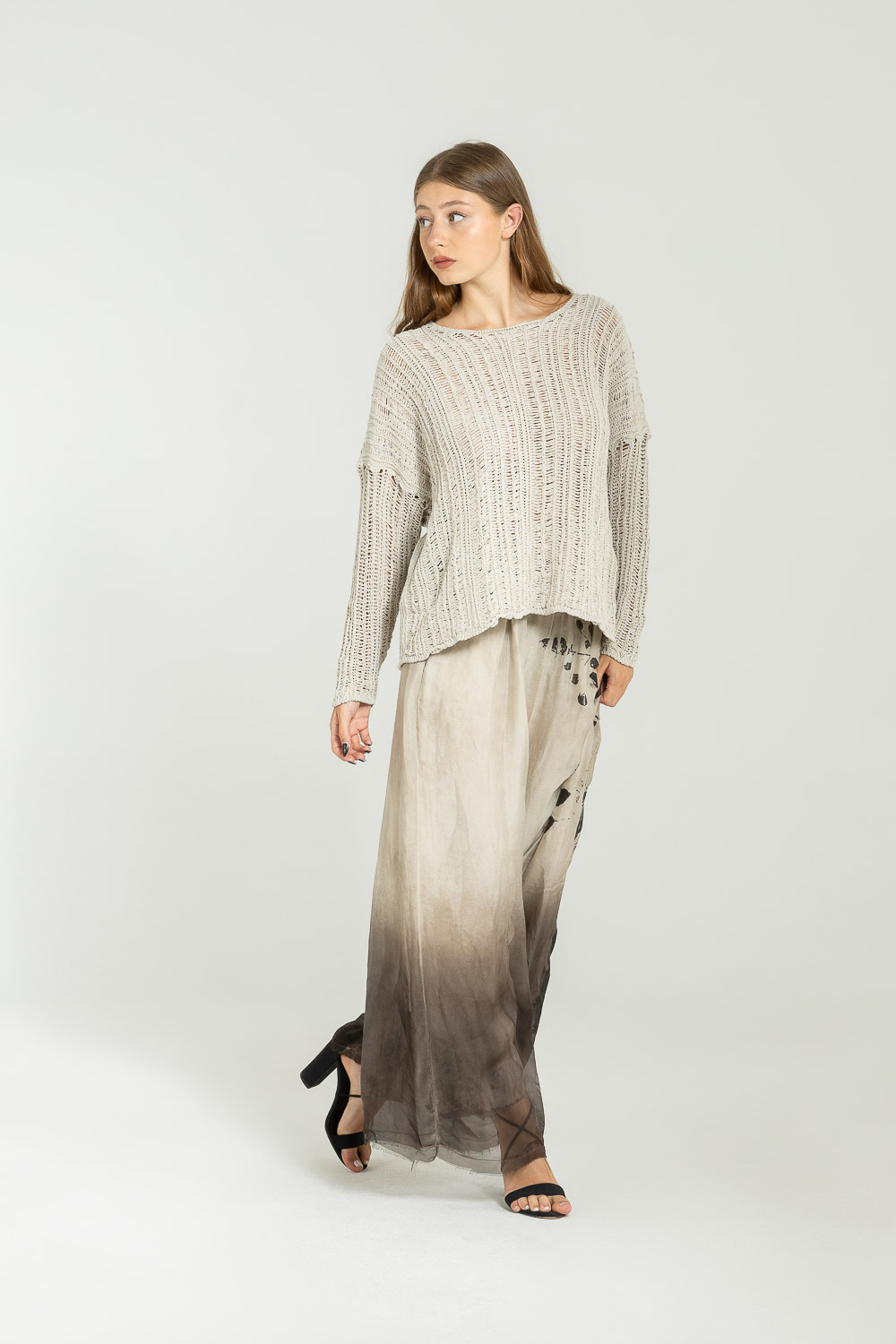 Sanctamuerte Maglieria Pullover Rundhals Baumwolle Weit