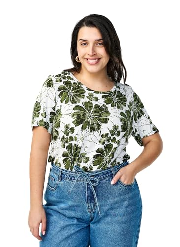 Zizzi T-Shirt Rundhals Blumendruck Viskose 42-60