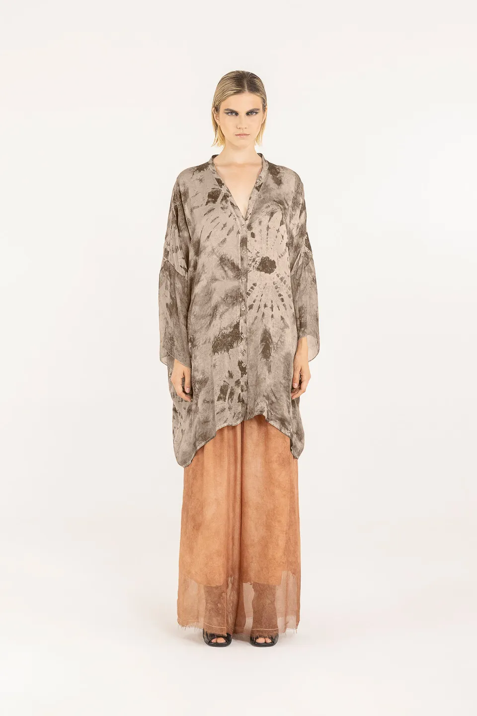 Sanctamuerte Maglieria Cardigan Over Strickjacke Tie-Dye