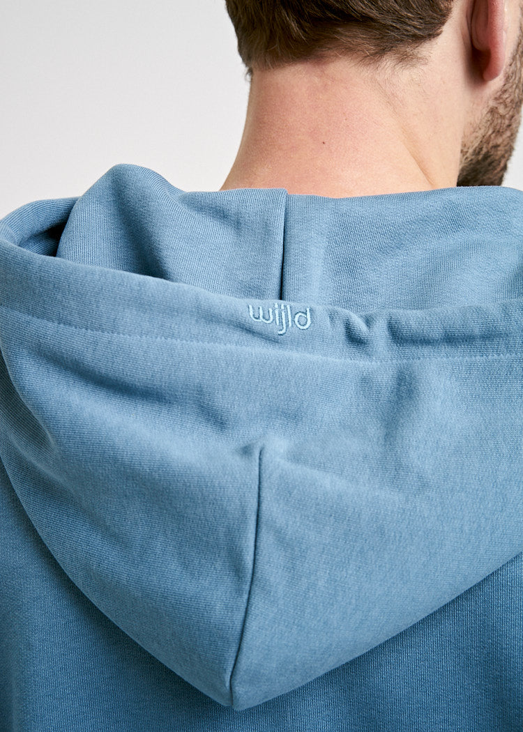 Wijld Sweatjacke Herren Blue Stone aus Lyocell 340g