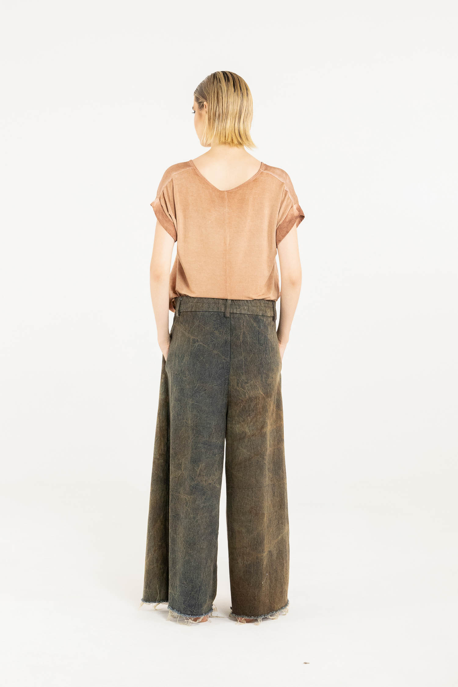 Sanctamuerte Pantaloni Palazzo Hose Denim Rost