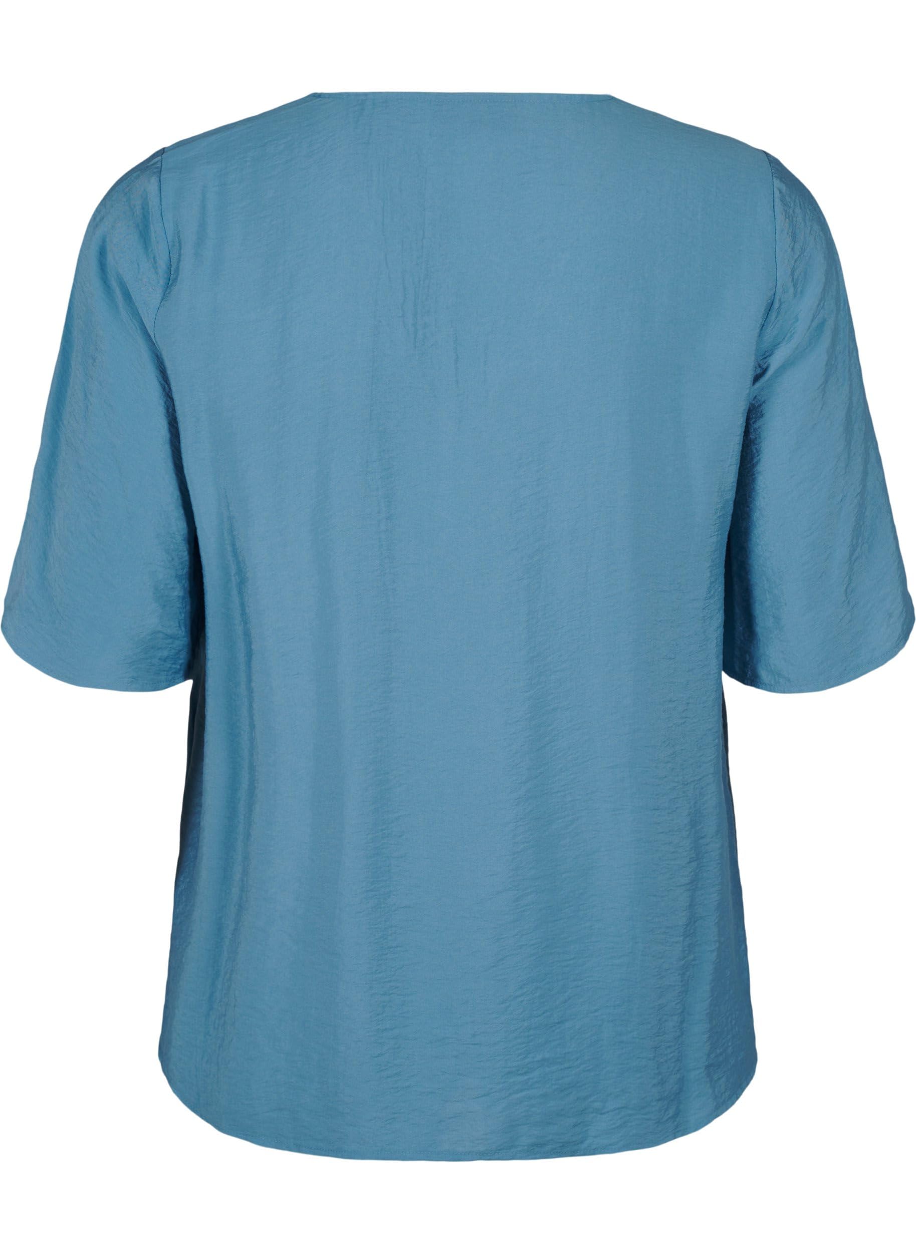 Zizzi Blouses & Shirts Bluse Kurzarm V-Ausschnitt Stickerei