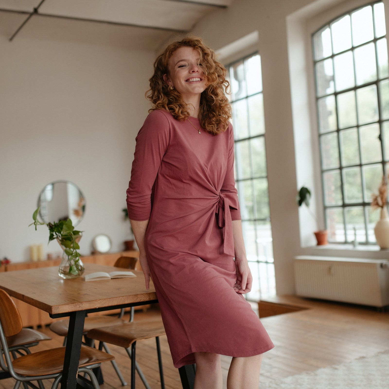Nordlicht Greta Jersey Wickelkleid Langarm Damen Bio