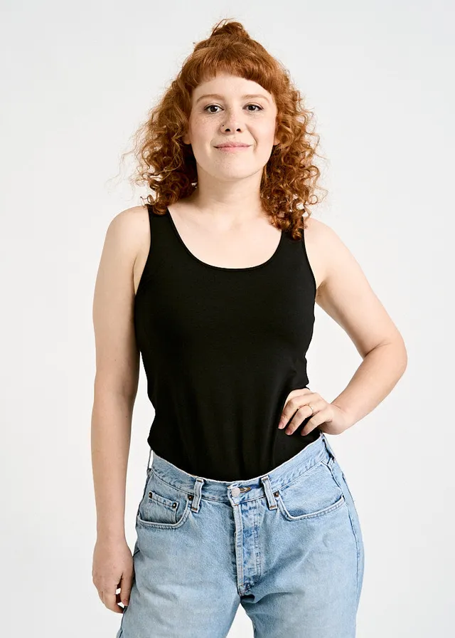Wijld Melanie Black Tank Top Damen Schwarz Lyocell