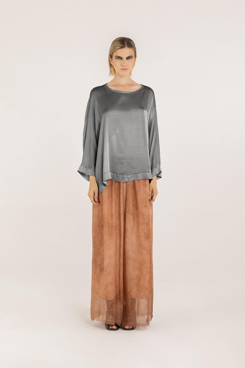 Sanctamuerte T-Shirt Girocollo Shirt Viskose Fledermaus