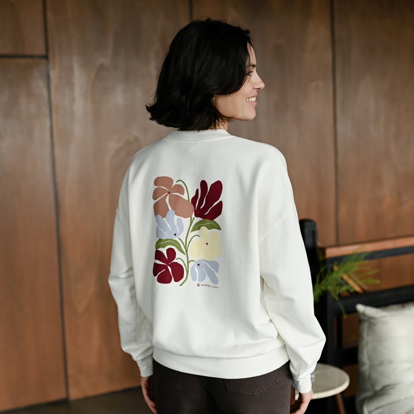 Nordlicht Jonna Sweater Cherry Print aus Baumwollmix