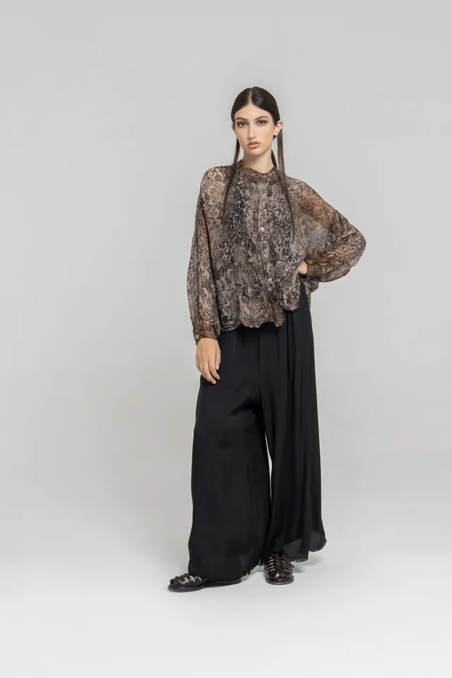 Sanctamuerte Camicie Camicia Over Bluse Viskose-Seide kurz