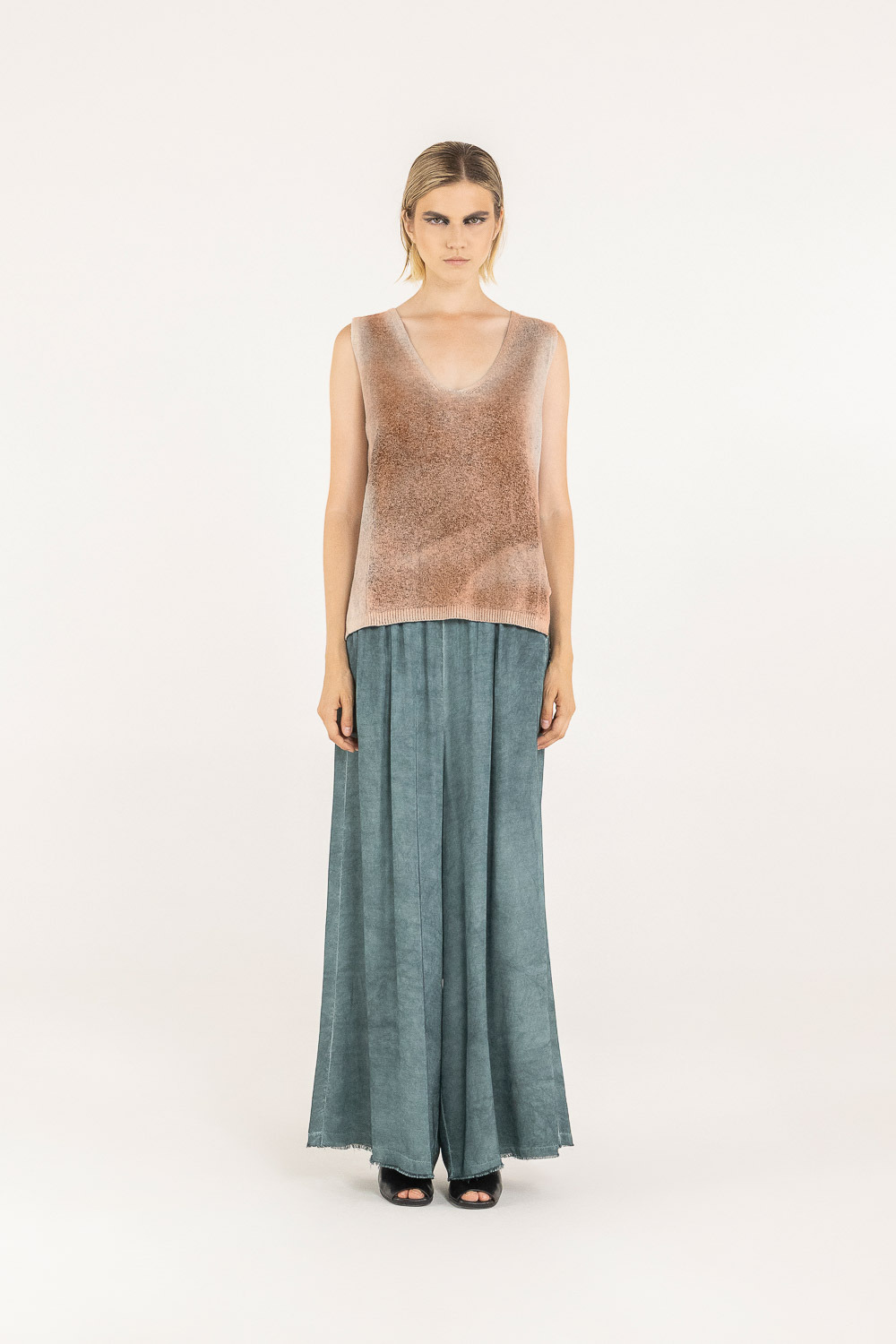 Sanctamuerte Top Tank Top Wende-Top V-Ausschnitt Degradé