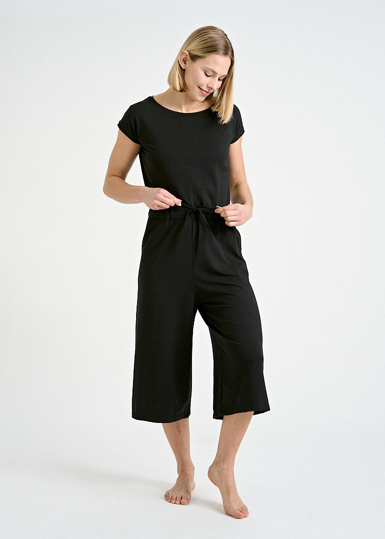Wijld Jumpsuit Kimono Steffy Damen Overall Black Elasthan