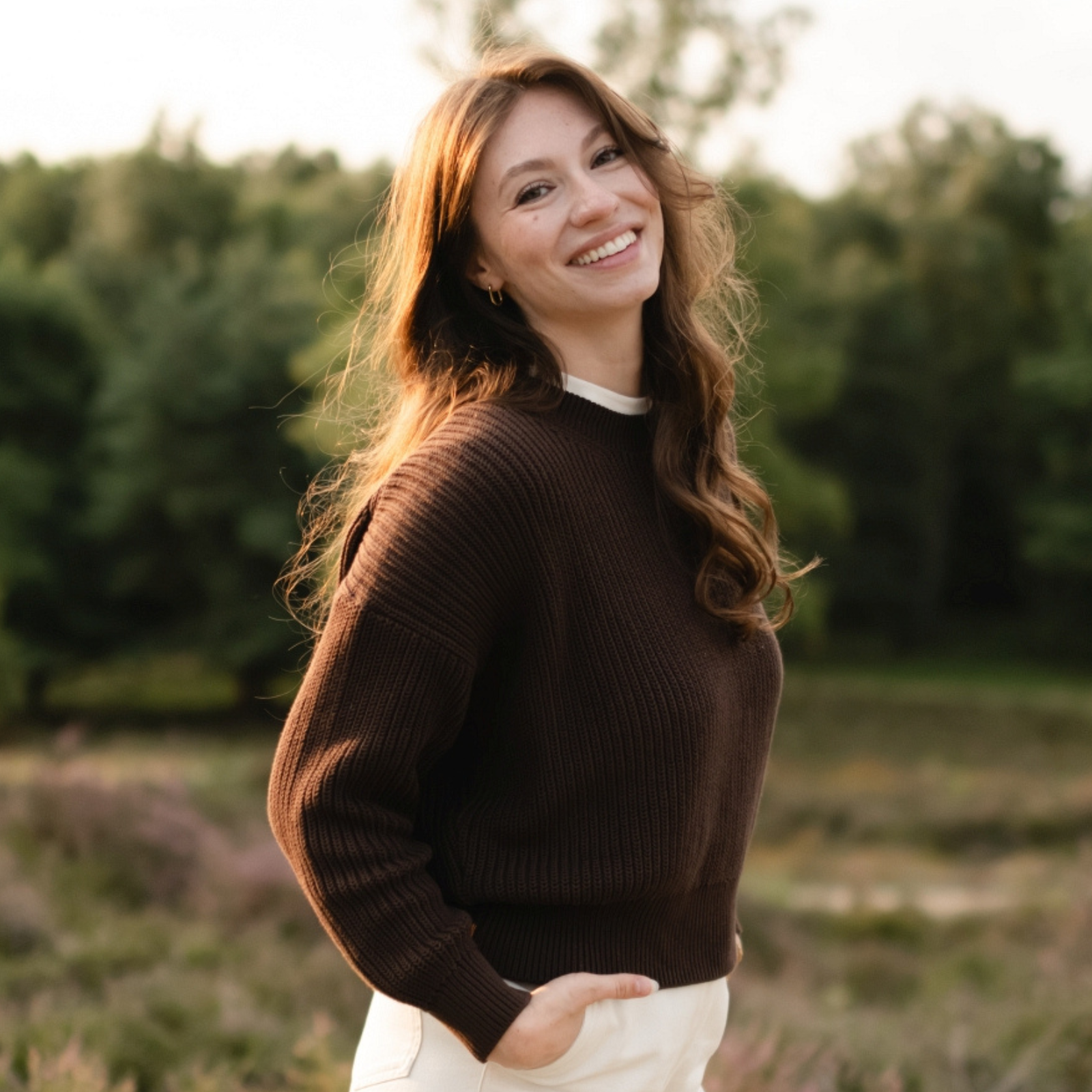NORDLICHT Mara Grobstrick Pullover Braun Bio-Baumwolle