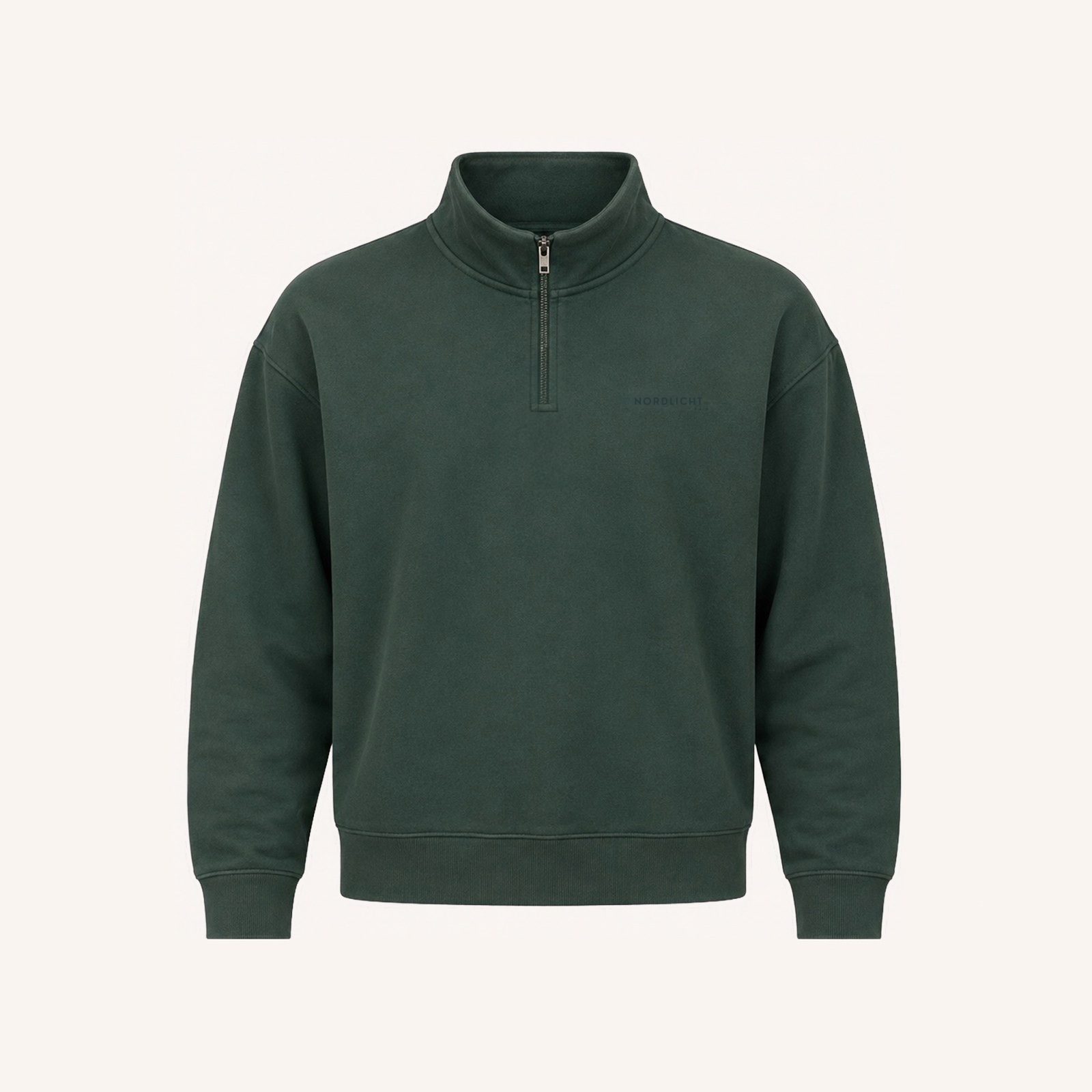 NORDLICHT Flinn Half-Zip Sweater Herren Grün Baumwolle