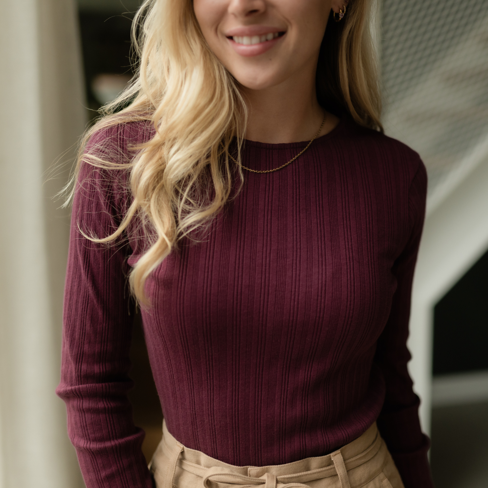 NORDLICHT Maja Langarmshirt Cherry Bio-Baumwolle