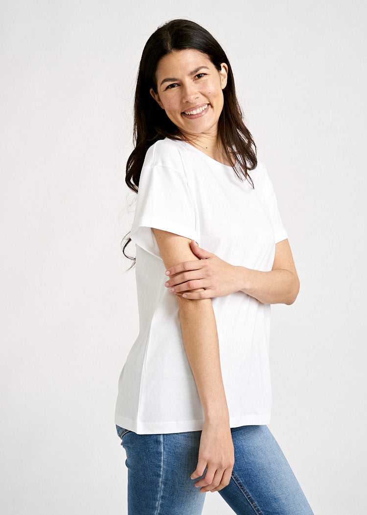 Wijld Jana Damen T-Shirt Whiteblue Holz Slim