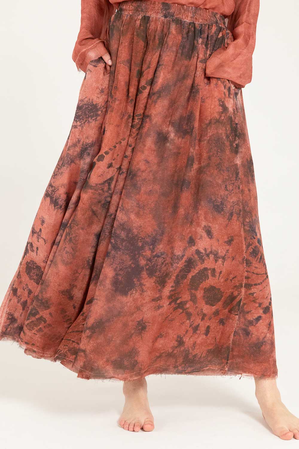 Sanctamuerte Gonne Rock Tie-Dye Viskose-Seide