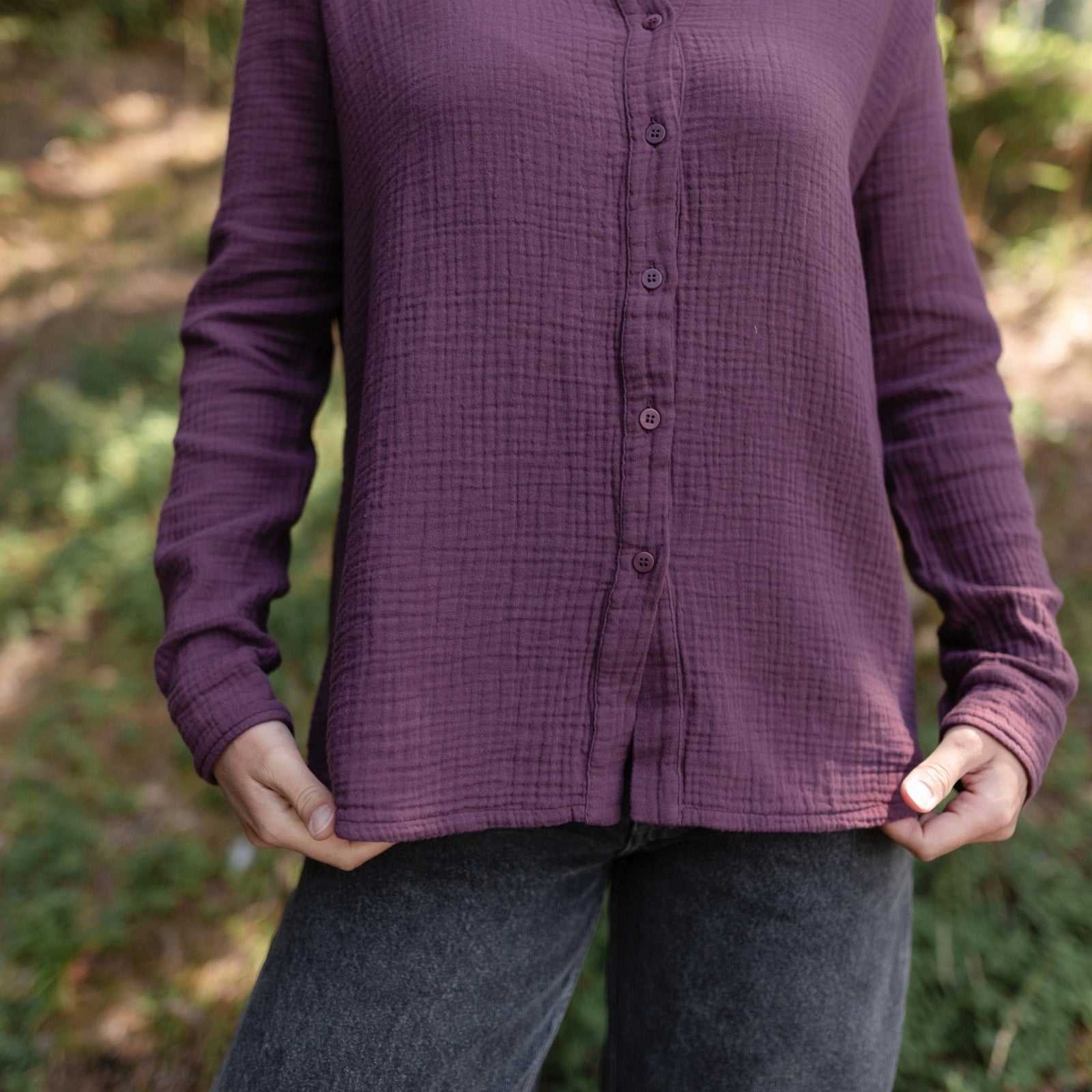 Nordlicht Fenja Musselin Bluse Bio-Baumwolle Cherry