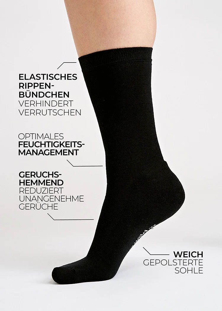 Wijld Socks Woodsocks Black Socken Lyocell Schwarz