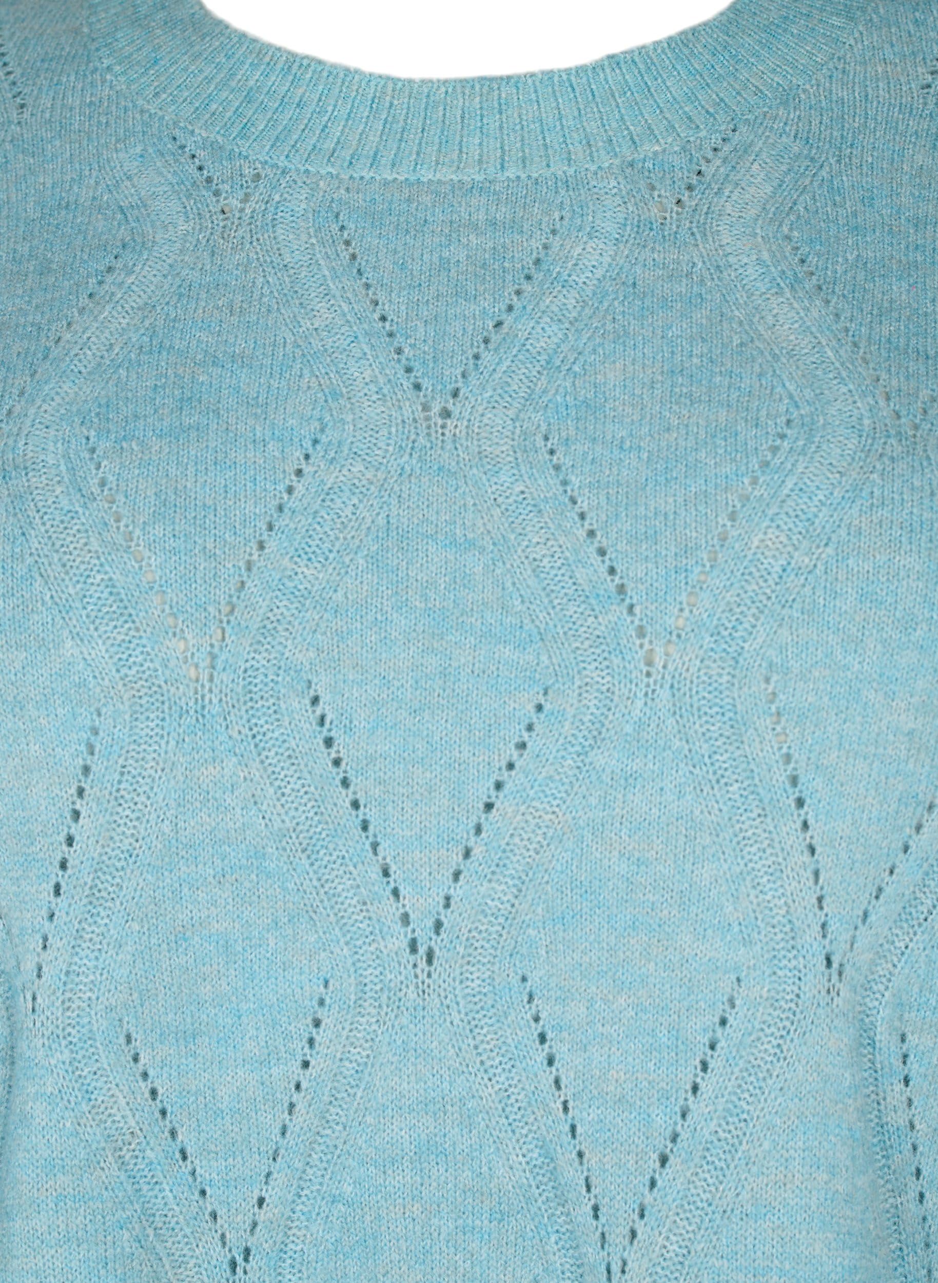 Zizzi Strickpullover Spitzenmuster Rundhals Große Größen