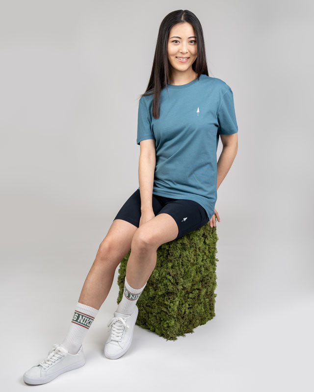 NIKIN TreeShirt Faded T-Shirt Teal Bio-Baumwolle