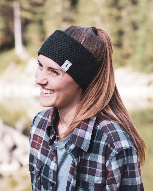 NIKIN TreeHeadband Knitted Fleece Stirnband Black Mel