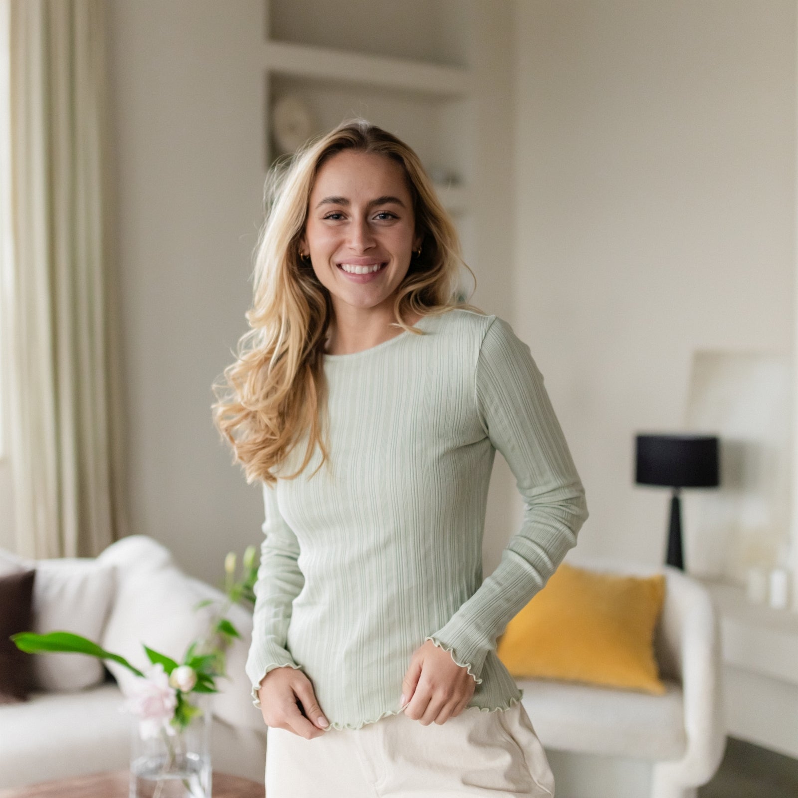 Nordlicht Maja Langarmshirt Salbei Bio-Baumwolle