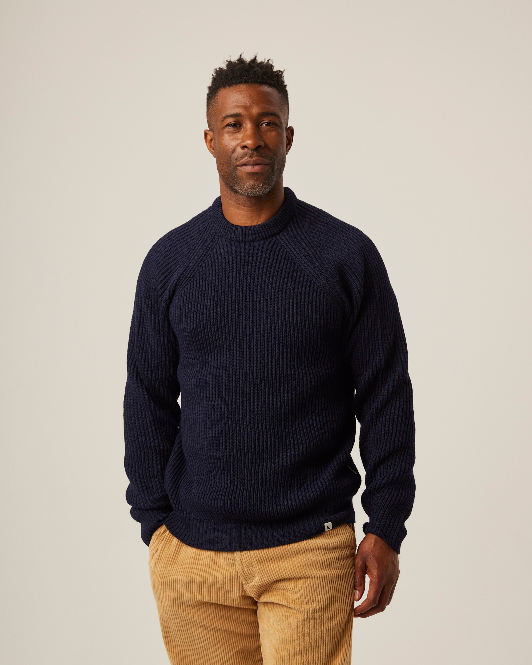 Peregrine Knitwear Ford Crew Jumper Strickpullover Oak Merino