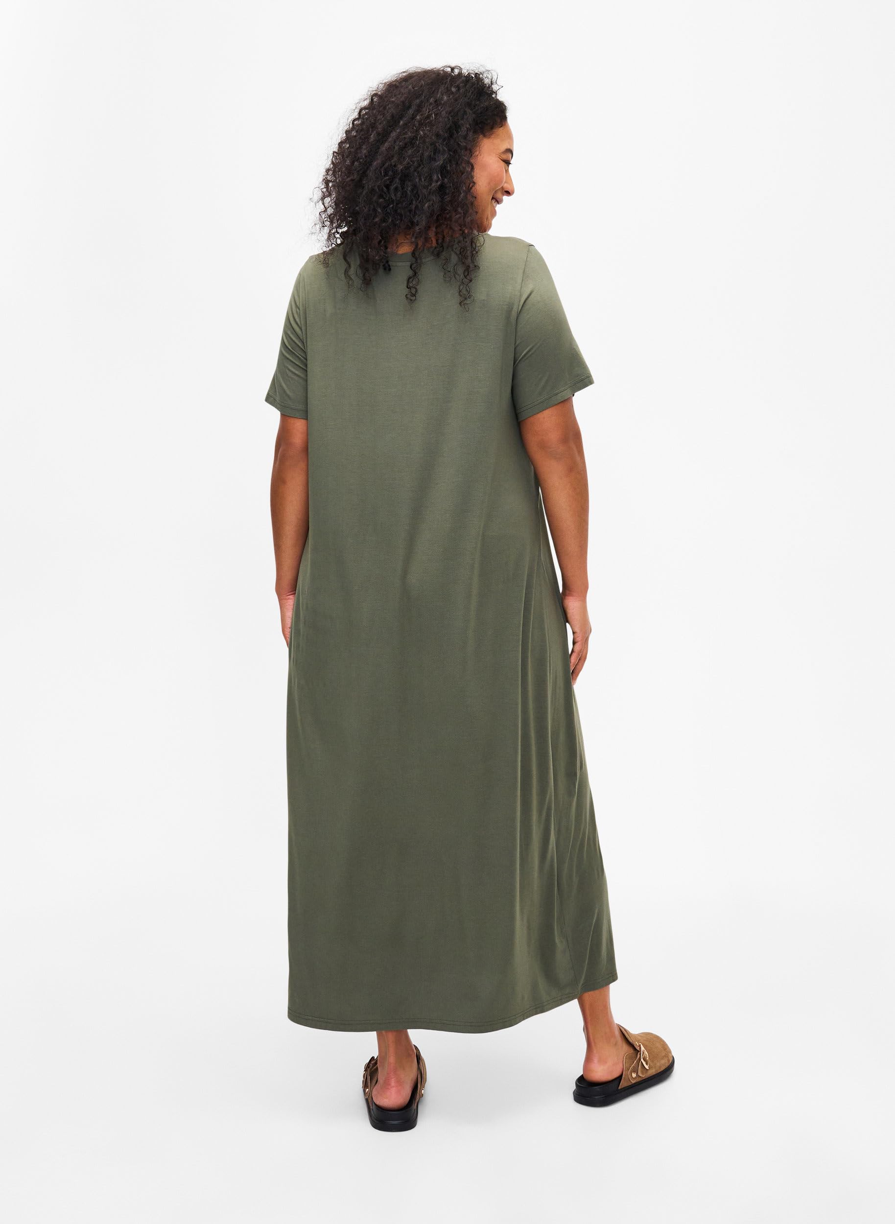 Zizzi Dresses Kleid Viskose kurze Ärmel 7/8 Länge