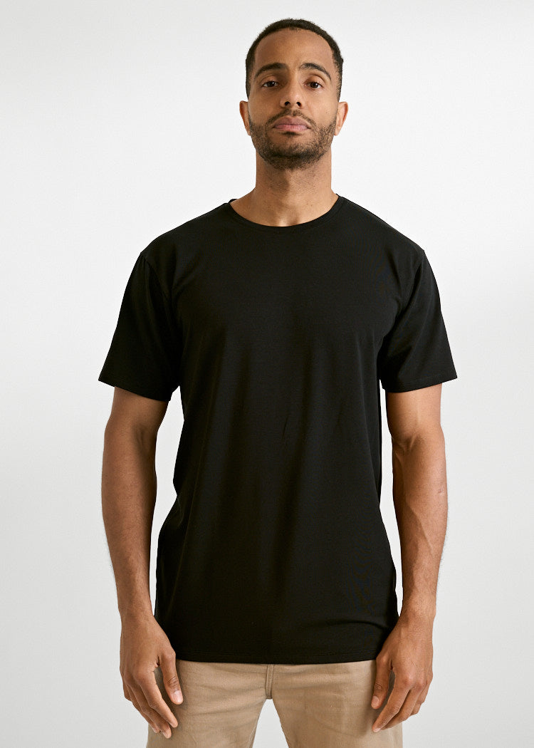 Wijld Timo Black T-Shirt Herren Rundhals Holz