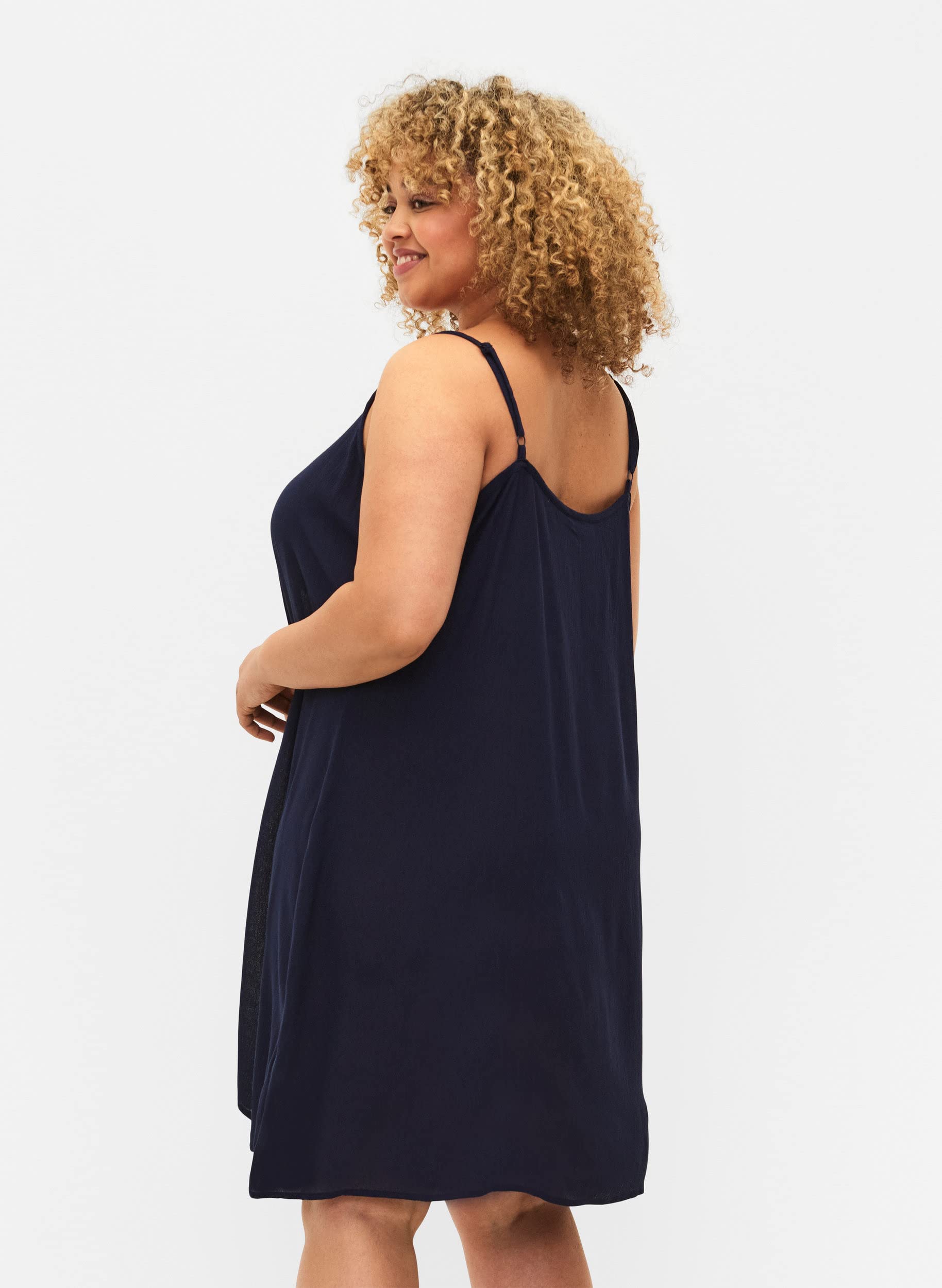 Zizzi Dresses Midikleid Viskose Träger Ecovero A-Linie
