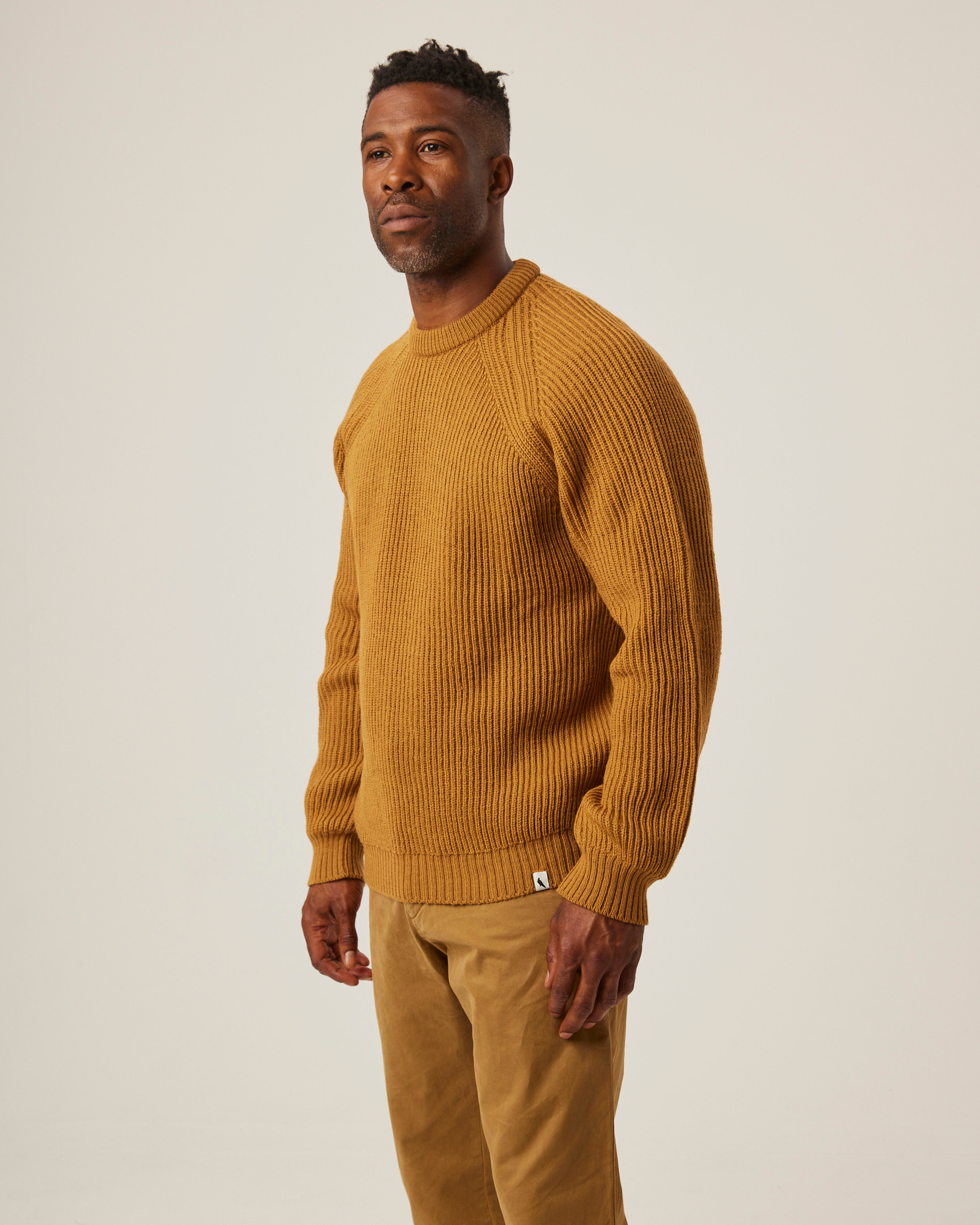 Peregrine Knitwear Ford Crew Jumper Strickpullover Oak Merino