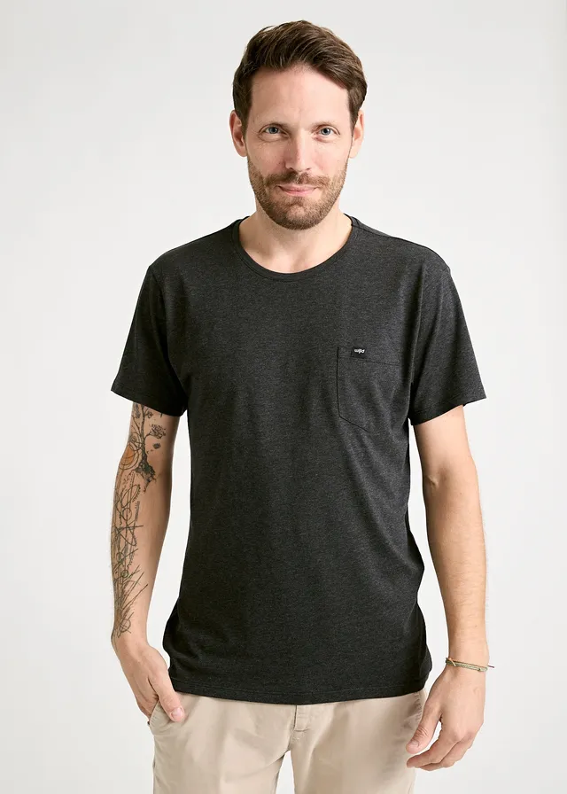 Wijld WoodShirt Alex Herren T-Shirt Anthrazit Brusttasche