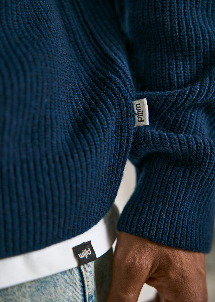 Wijld Tim Oltremare Strickpullover Herren Blau Wolle