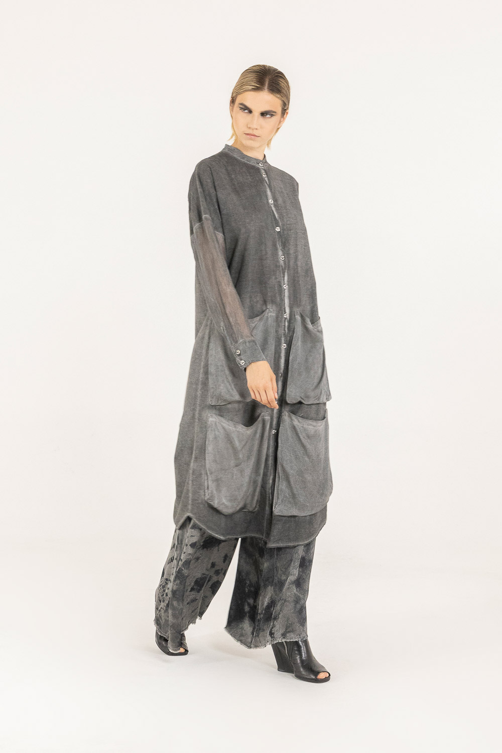 Sanctamuerte Abiti Chemisier Coreano Bluse Musselin