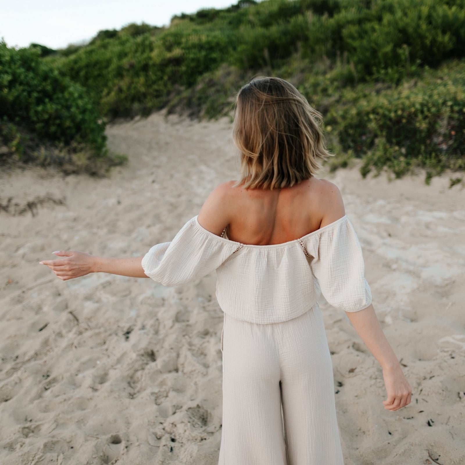 Nordlicht Mailin Musselin Crop Top Rüschen