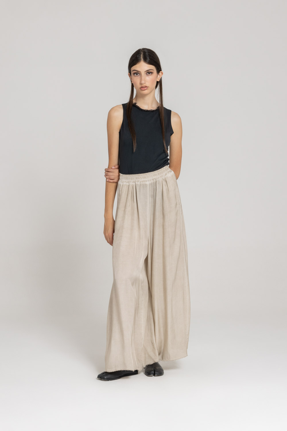 Sanctamuerte Pantaloni Palazzo Hose Viskose-Satin