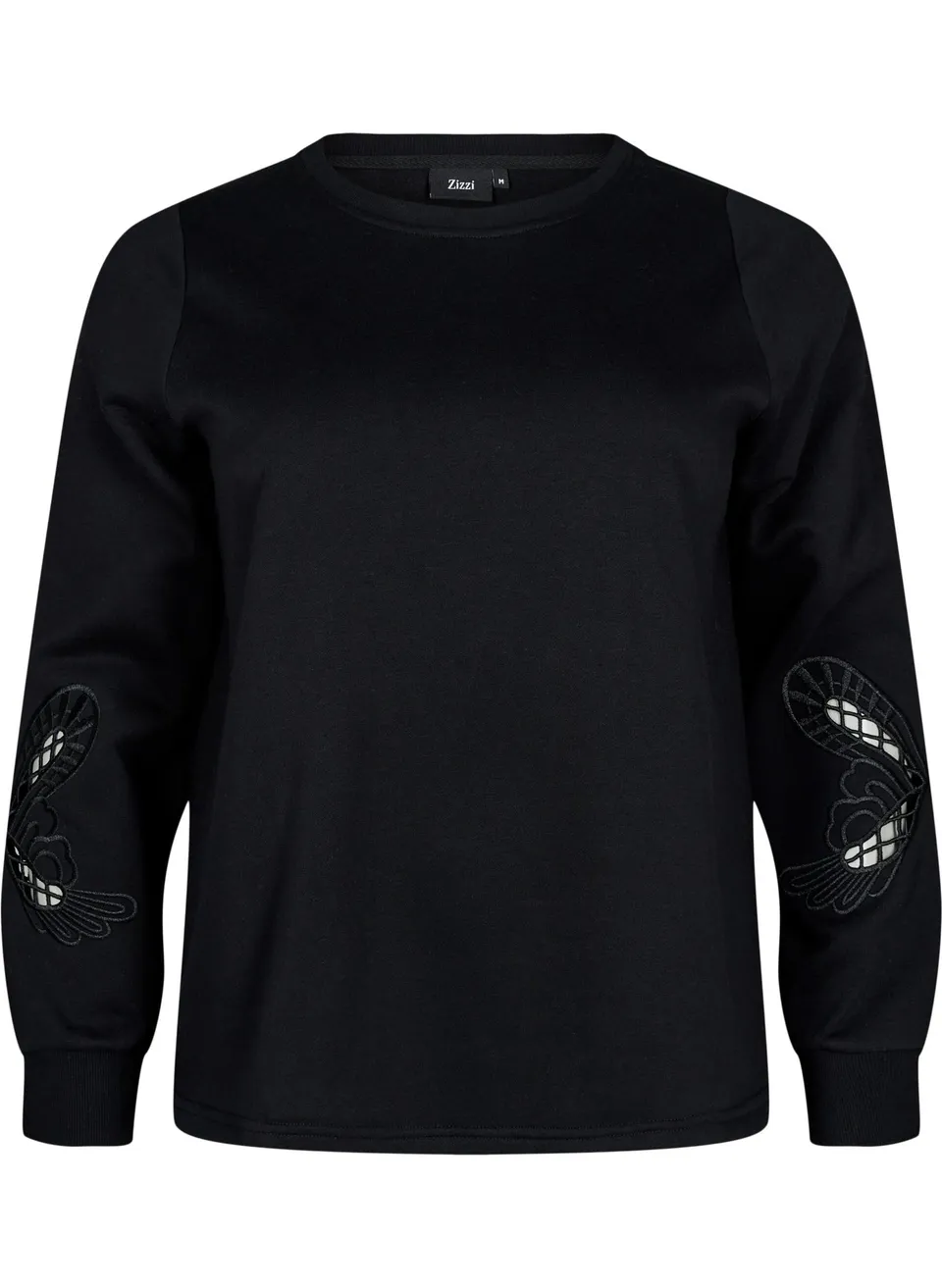 Zizzi Sweats Sweatshirt Stickerei Cut-Outs große Größen