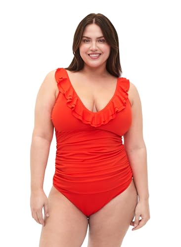 Zizzi Swim Badeanzug Rüschen Grenadine 48 große Größen