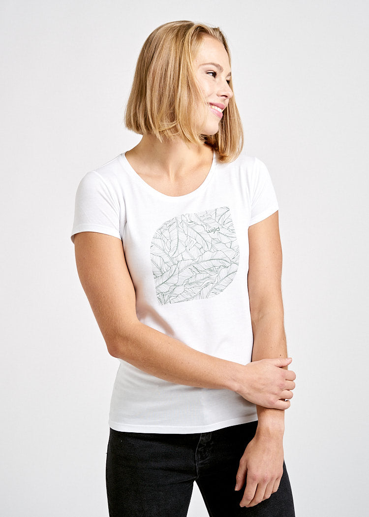 Wijld Woodshirt Sarah Leafshape Damen T-Shirt Relaxed Slim