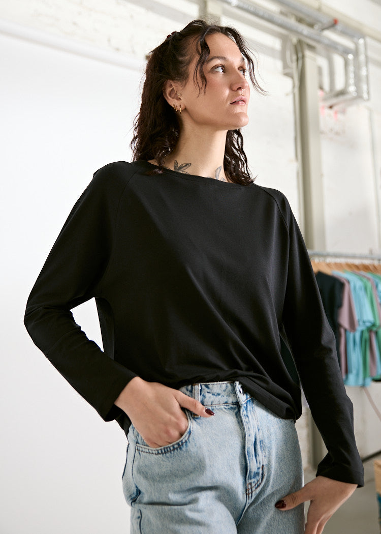 Wijld Alice Langarmshirt Black Damen Lyocell
