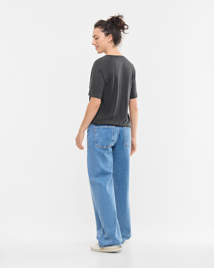 NIKIN TreeShirt Wool T-Shirt Dark Anthracite Mel Merinowolle