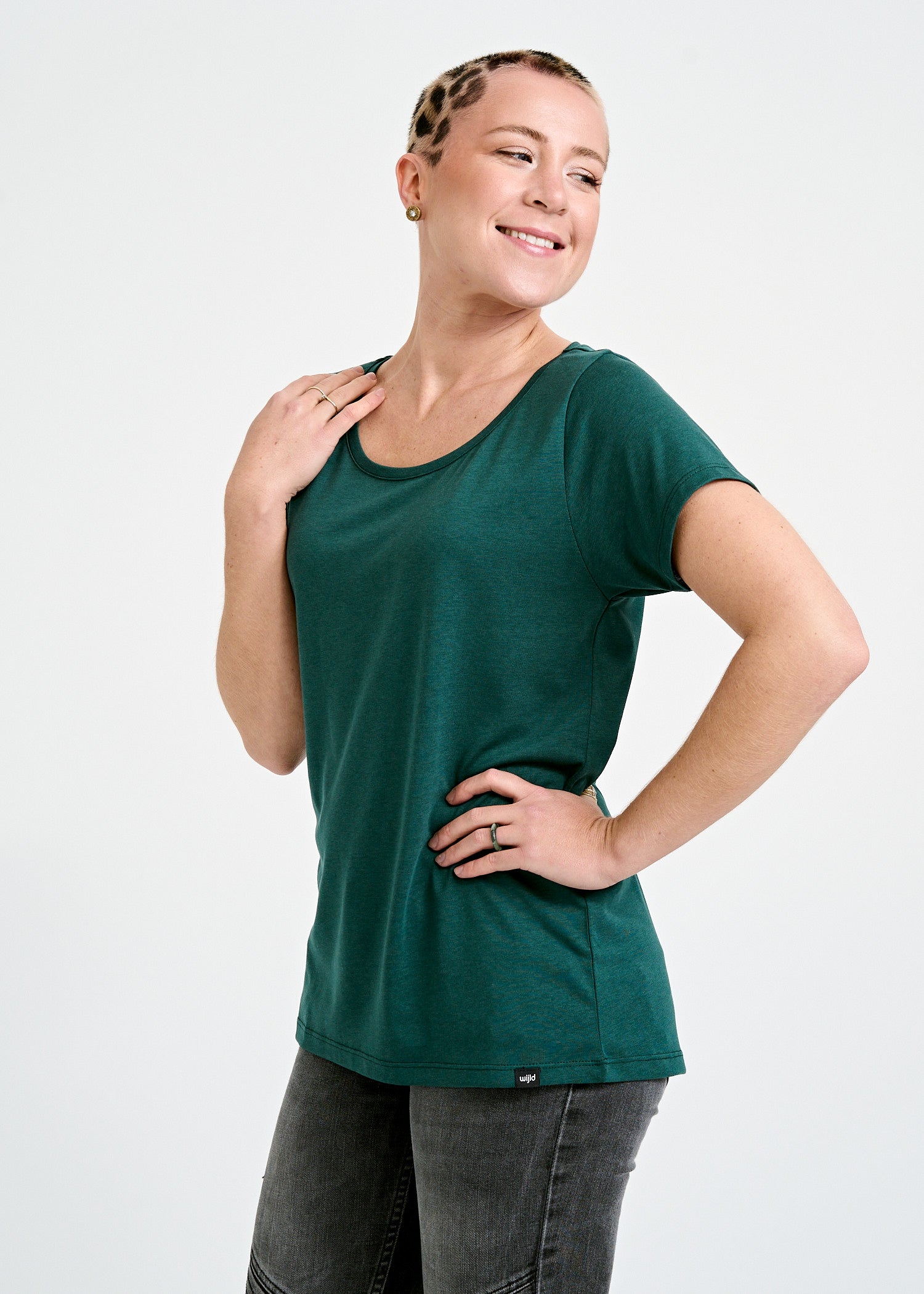 Wijld Lena Woodshirt Damen Sea Moss T-Shirt Lyocell
