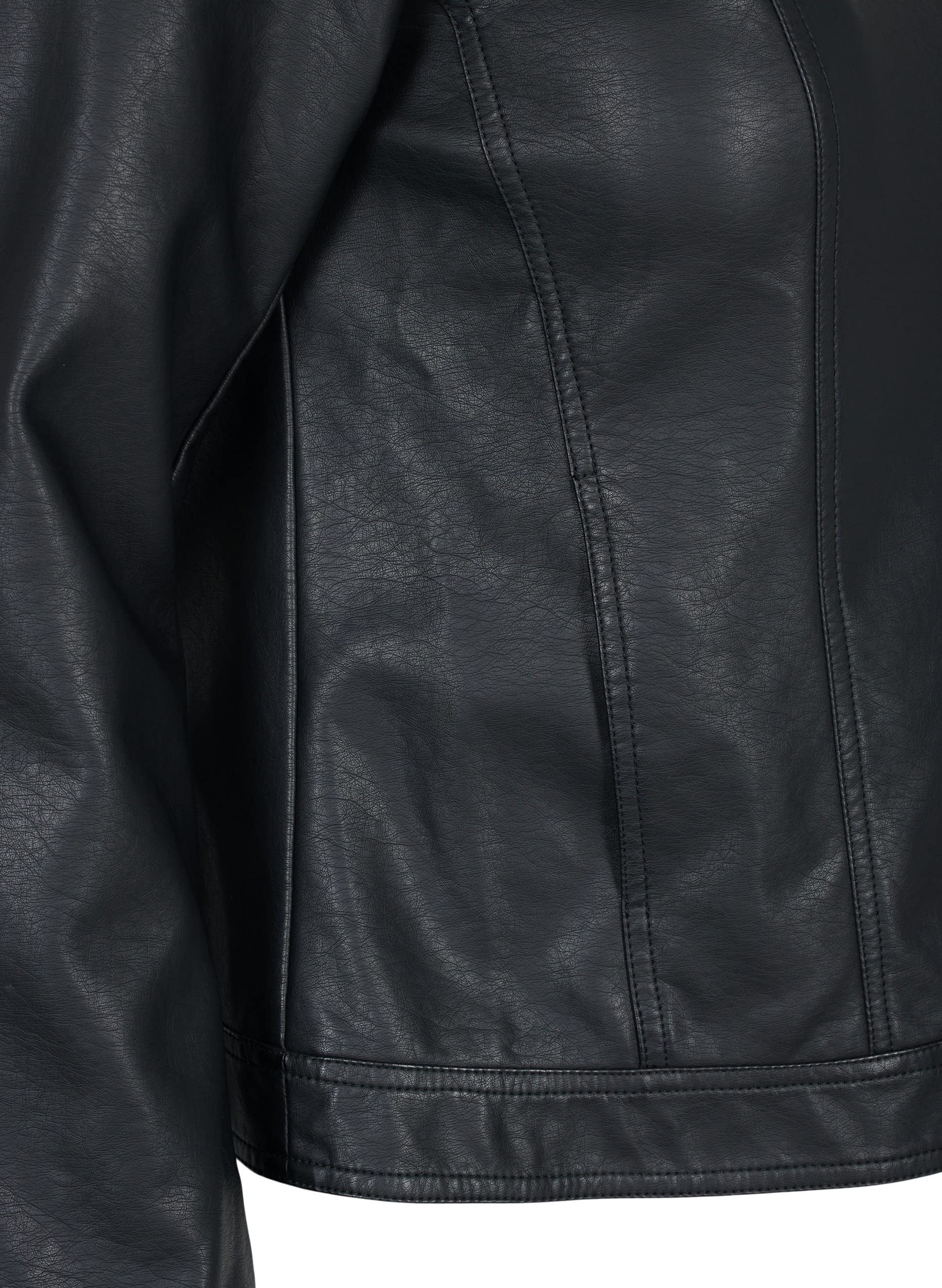 Zizzi Jackets Lederjacke Kunstleder Taschen Reissverschluss