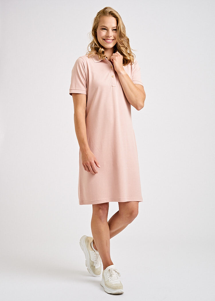 Wijld Smoked Rose Damen Polo-Kleid Bio Lyocell