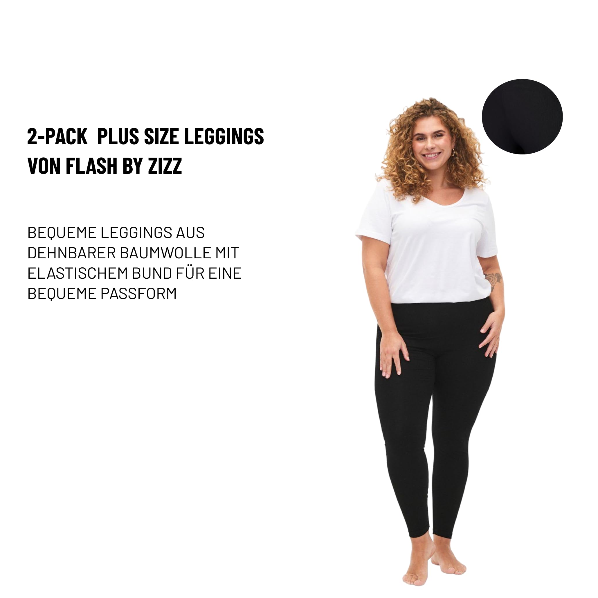 Zizzi Leggings 2er-Pack Baumwolle Lang Gr 42-44
