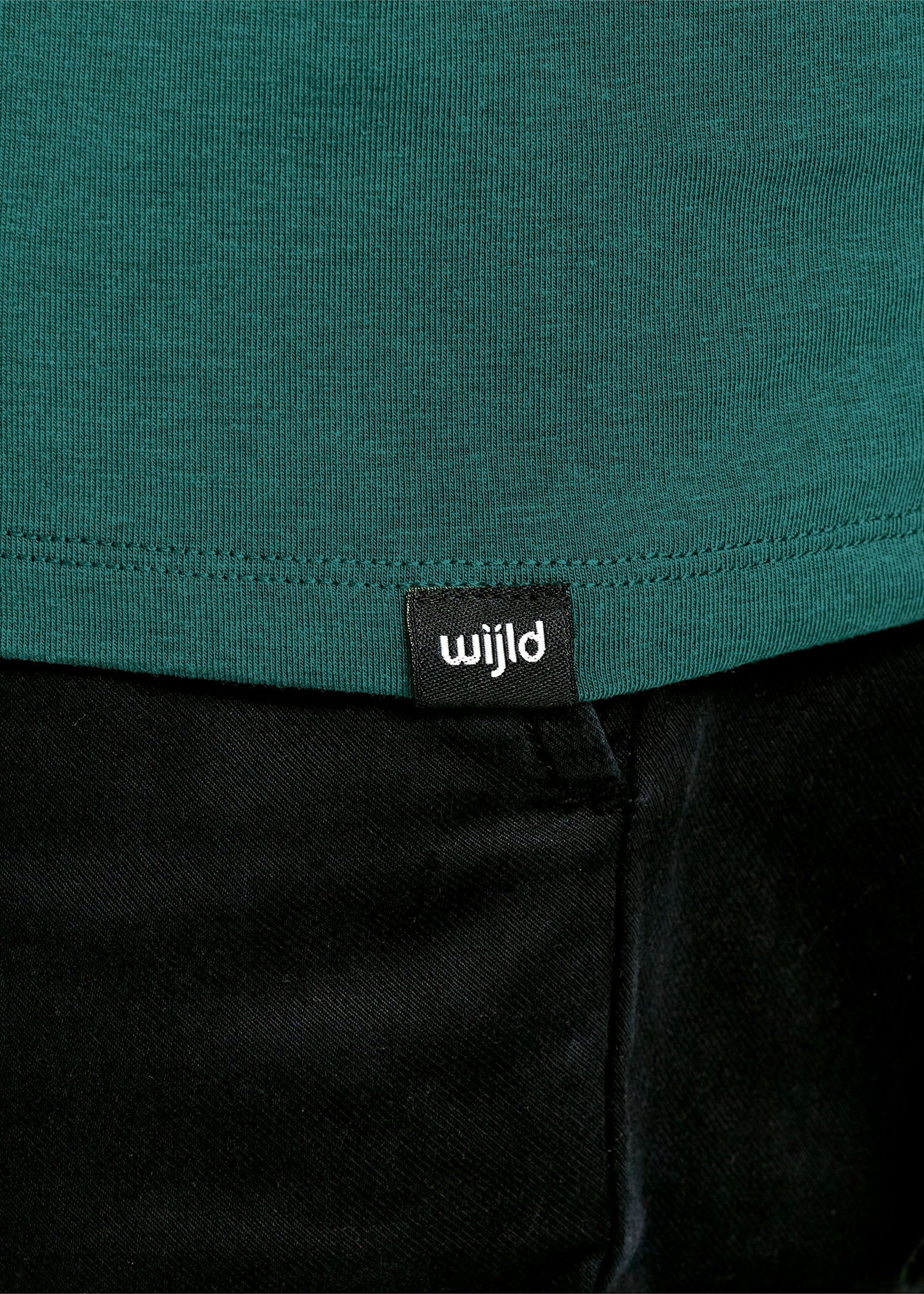 Wijld David Sea Moss Langarmshirt Herren grün anliegend